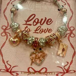 Chic Love to Love Charm Bracelet in Rose Gold and Silver. NWT! Valentine’s Day❤️